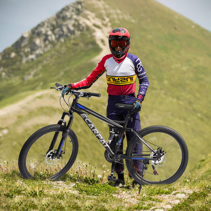 24inch MTB Bike With Disc Brakes, 21-Speed Gear System, Sturdy Durable Frame,Tool Kit, Ideal For Unisex Travel, Commuting And Mountain Cycling