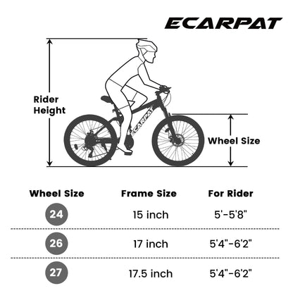 24inch MTB Bike With Disc Brakes, 21-Speed Gear System, Sturdy Durable Frame,Tool Kit, Ideal For Unisex Travel, Commuting And Mountain Cycling